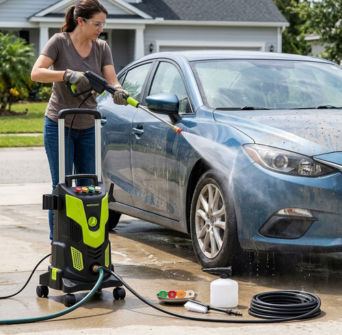 2300 PSI Electric Pressure Washer with Foam Cannon & 4 Spray Nozzles